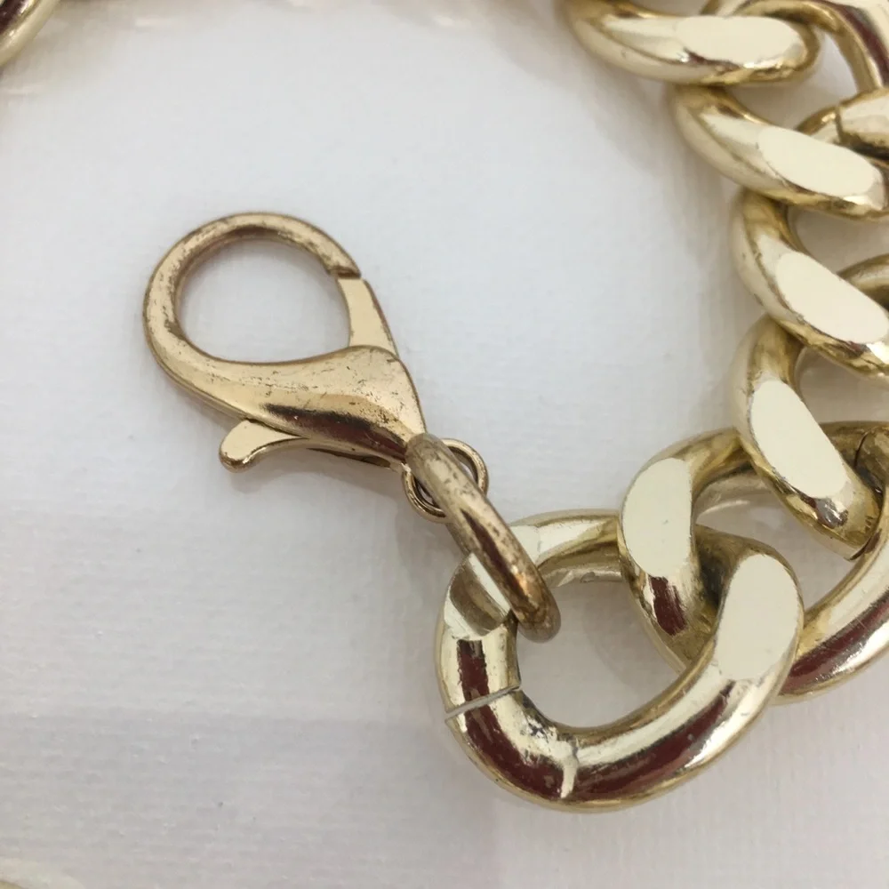 Y2K Chunky Gold Tone Metal Chain Link Belt Mob Wife Women’s Size S/M